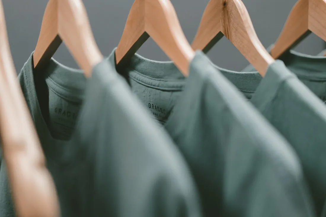 Blank tees on hangers